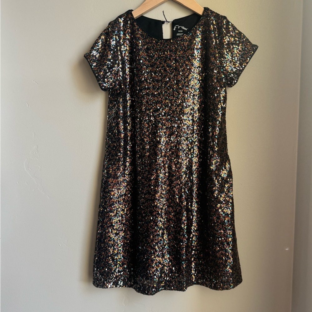 Girls Sequin Party Dress 7/8 Art Class Metallic Sparkle Holiday Gorpcore